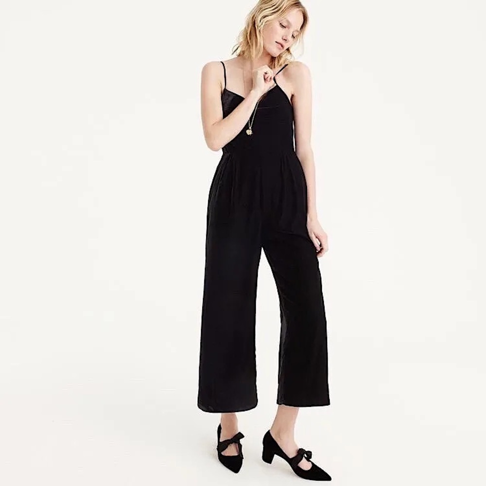 J Crew Wide Leg Velvet Jumpsuit- Size 6